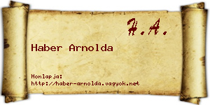 Haber Arnolda névjegykártya